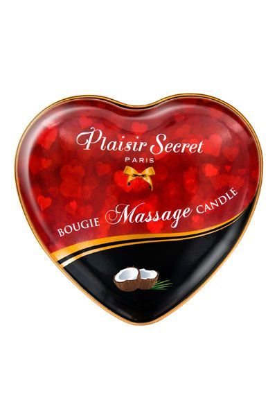 Распродажа!!! Массажная свеча сердечко Plaisirs Secrets Coconut 35 мл (срок 04.2026)