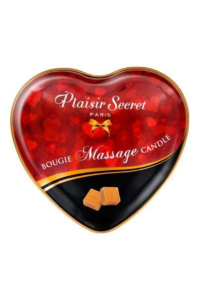 Распродажа!!! Массажная свеча-сердечко Plaisirs Secrets Caramel (35 мл) (срок 04.2026)