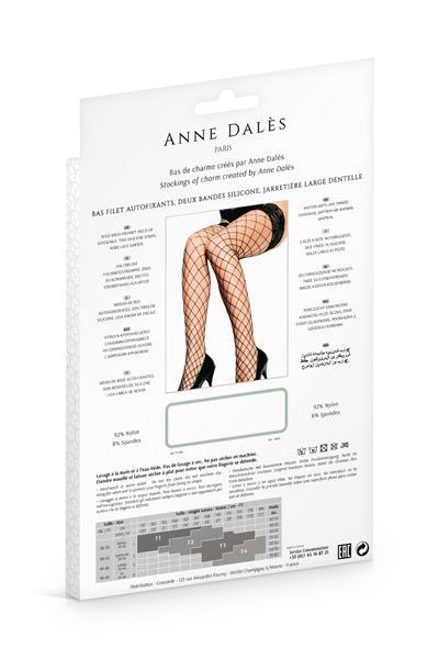 Чулки в крупную сетку Anne De Ales ERICA T4 Black