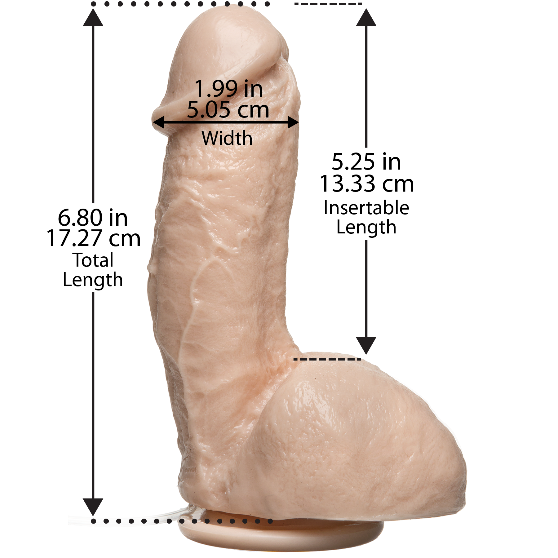 Фалоімітатор, що кінчає Doc Johnson The Amazing Squirting Realistic Cock, ПВХ, діаметр 5,1см