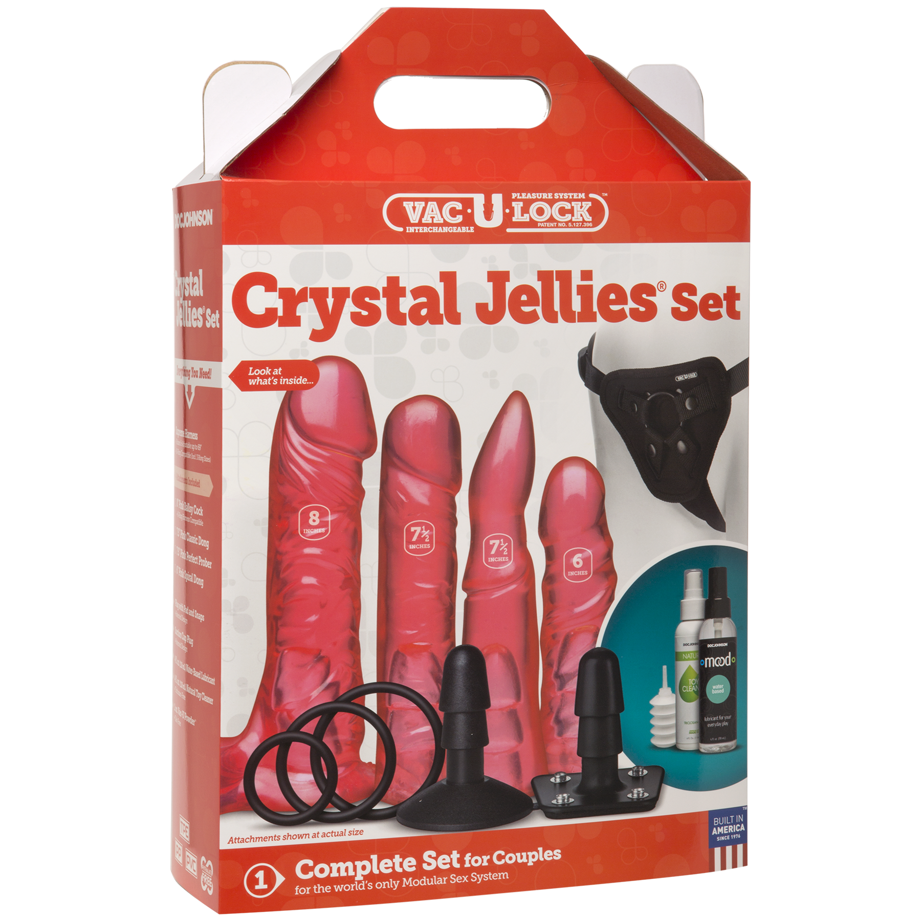 Набір для страпона Doc Johnson Vac-U-Lock Crystal Jellies Set (м'ята упаковка!!!)