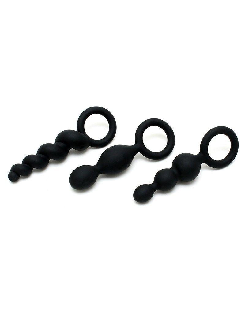 Набор анальных игрушек Satisfyer Plugs black (set of 3) - Booty Call (мятая упаковка!!!)