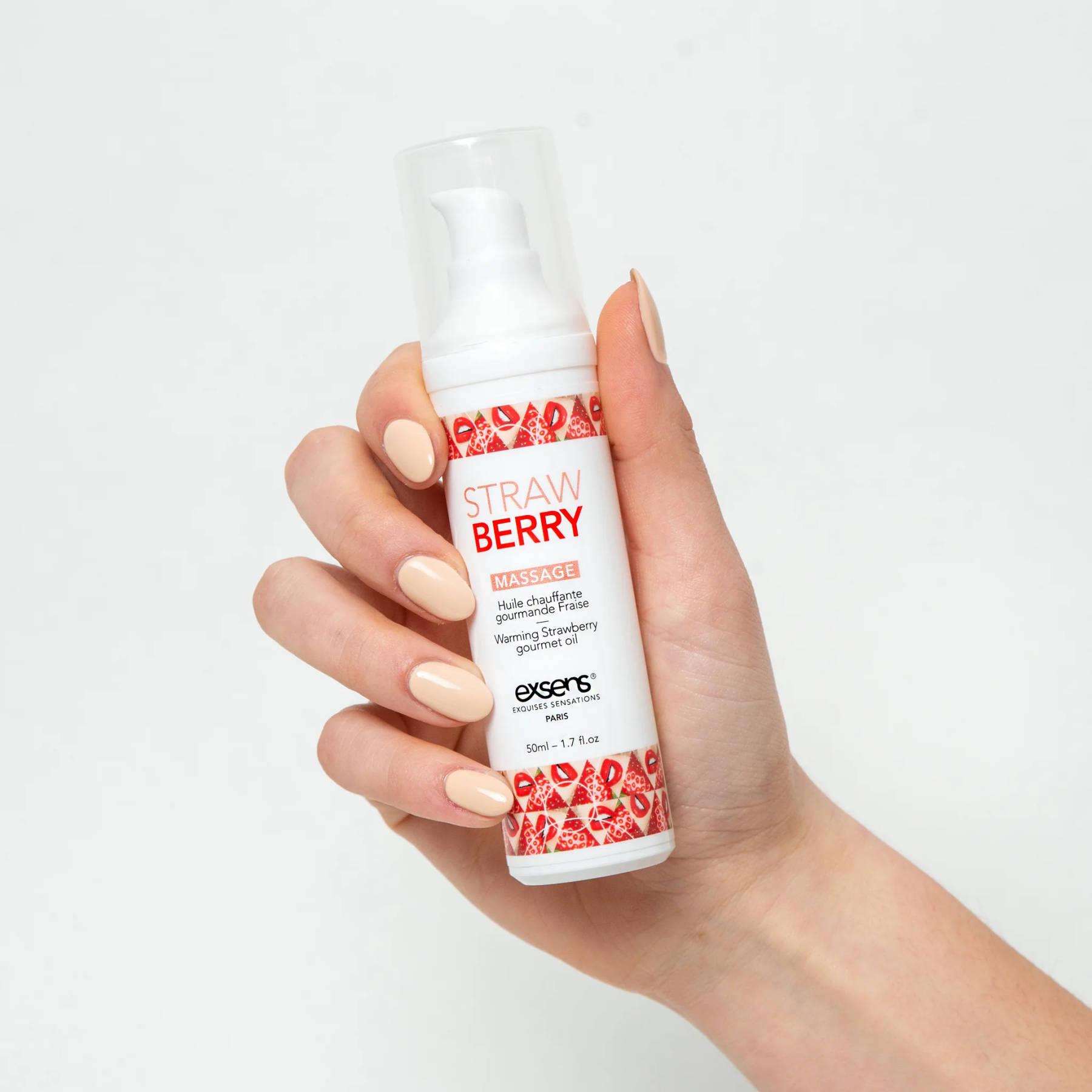 Массажное масло EXSENS Strawberry 50 мл разогревающее, без сахара, без парабенов, съедобное