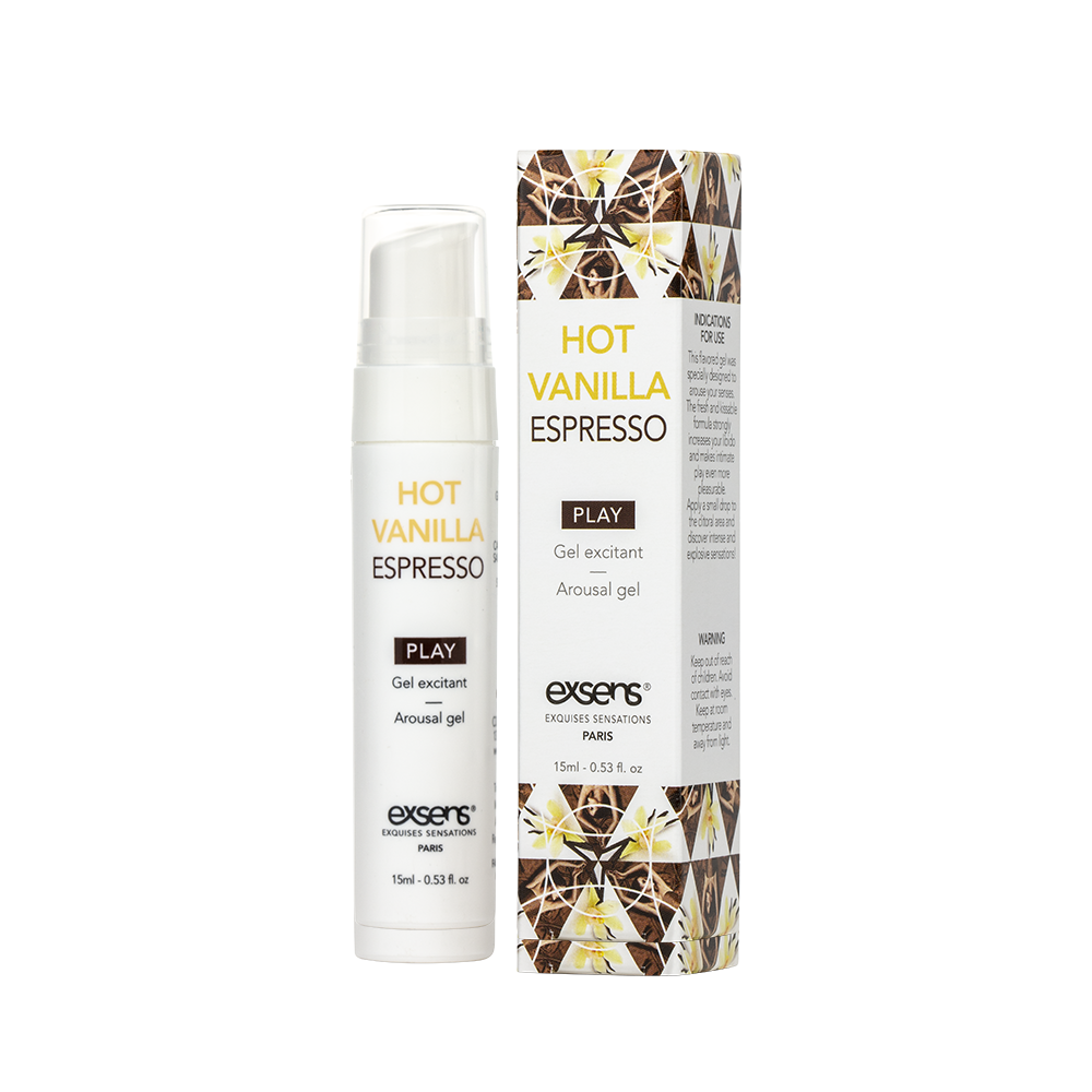 Стимулирующий гель EXSENS Kissable Hot Vanilla Espresso 15мл можно для поцелуев, охлаждающий