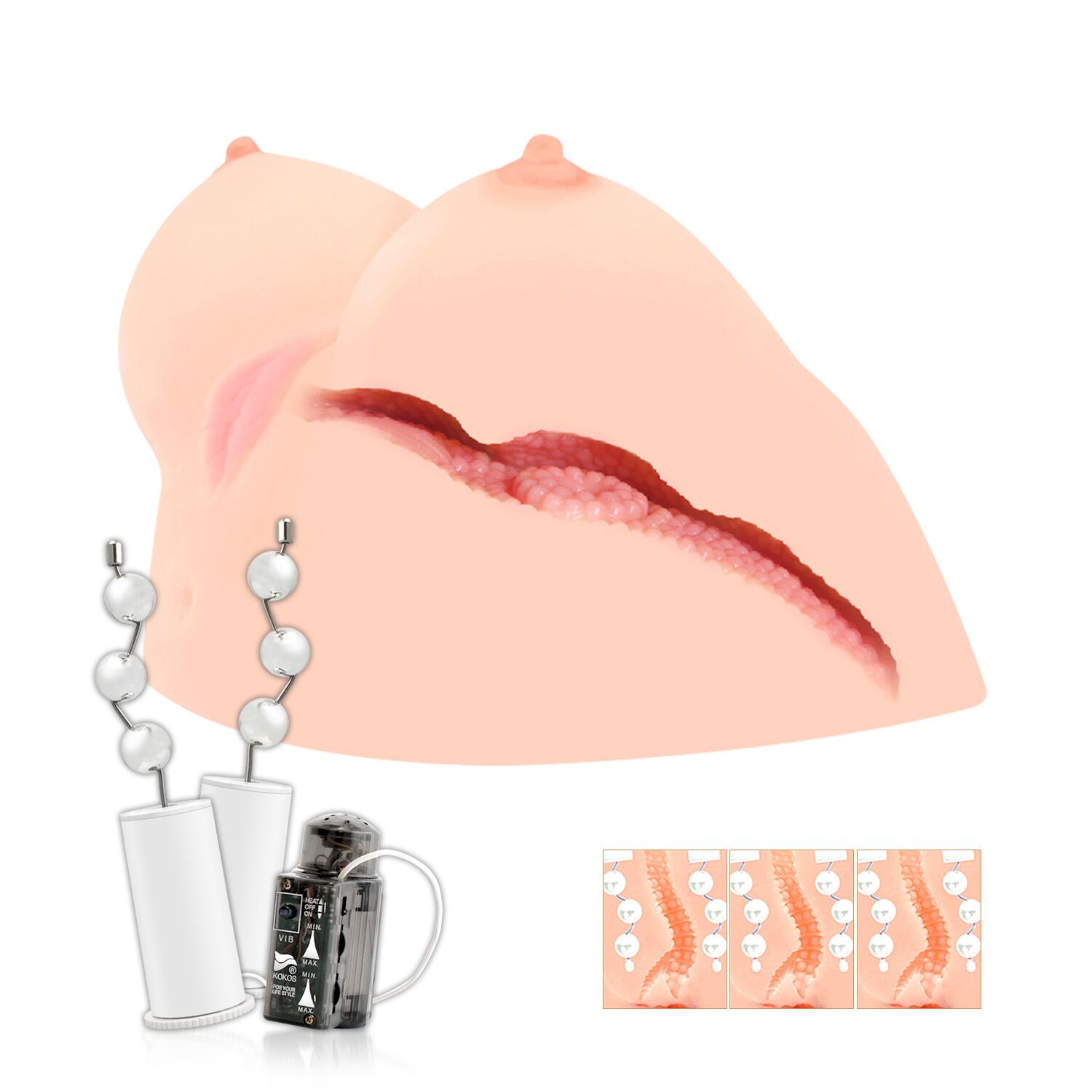 Мастурбатор Kokos Juilana Breast 2WayPlus с вибрацией и массажем