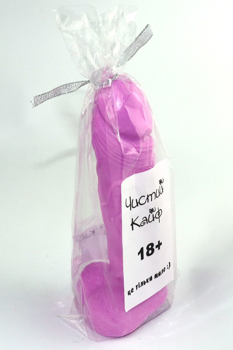 Мило у формі пеніса Чистий Кайф Violet size M, крафтове мило-член, натуральне
