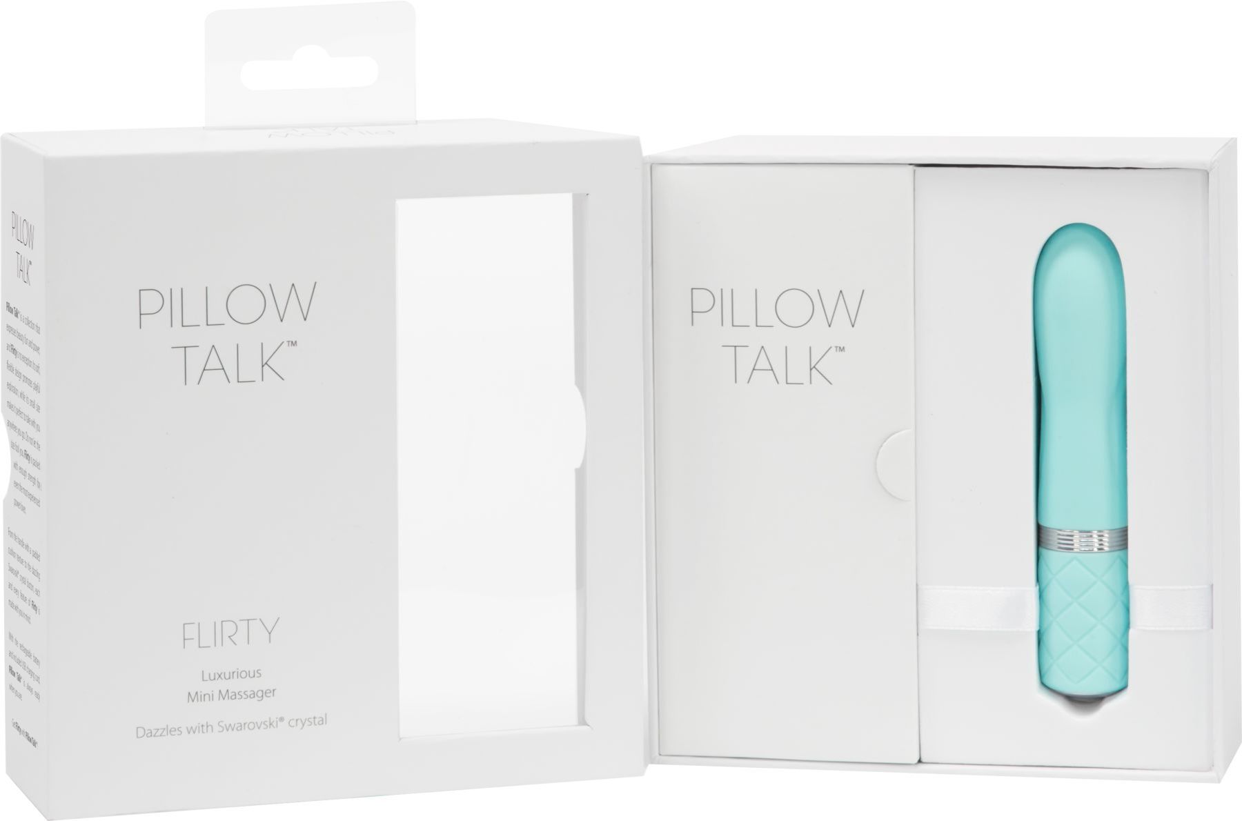 Роскошный вибратор PILLOW TALK - Flirty Teal с кристаллом Swarovski, гибкая головка
