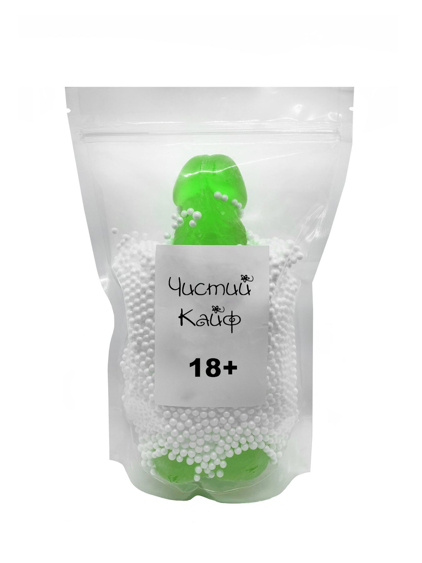 Мыло в форме пениса Чистий Кайф Green size XL, крафтовое мыло-член, натуральное