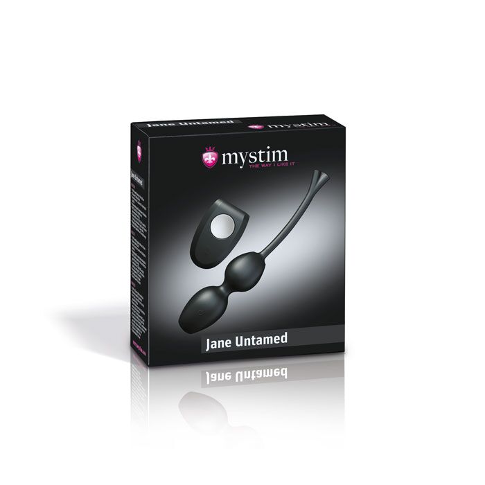 Вагинальные шарики для миостимуляции Mystim Jane Untamed Vibe с вибрацией и пультом ДУ