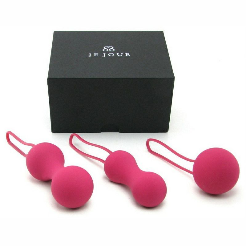 Набор вагинальных шариков Je Joue - Ami Fuchsia, диаметр 3,8-3,3-2,7см, вес 54-71-100гр + подарок косметичка