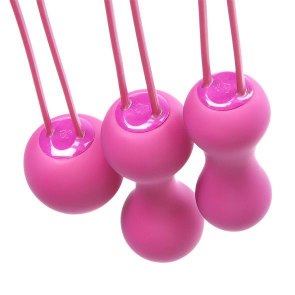 Набор вагинальных шариков Je Joue - Ami Fuchsia, диаметр 3,8-3,3-2,7см, вес 54-71-100гр + подарок косметичка
