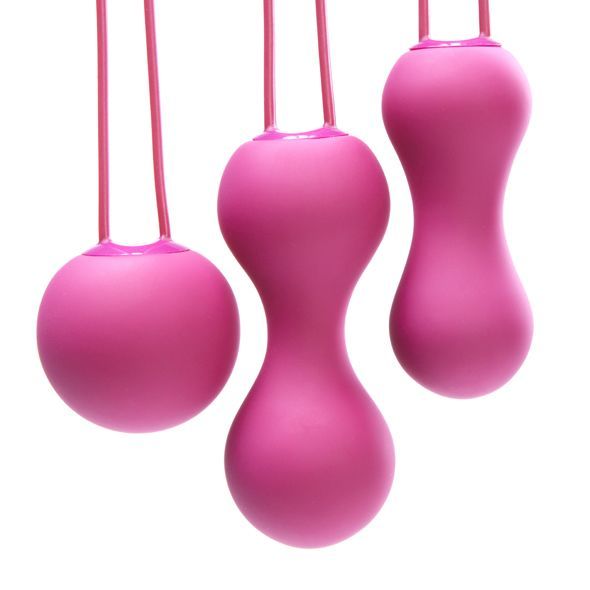 Набор вагинальных шариков Je Joue - Ami Fuchsia, диаметр 3,8-3,3-2,7см, вес 54-71-100гр + подарок косметичка