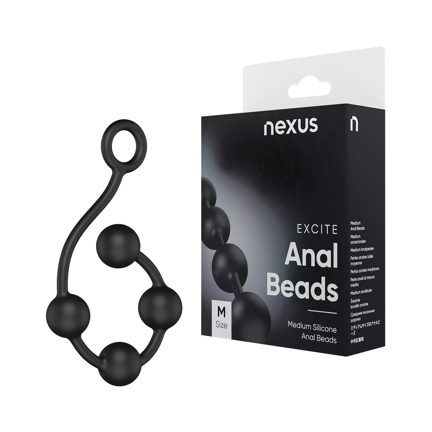 Анальные шарики Nexus Excite Medium Anal Beads, силикон, макс. диаметр 2,5 см