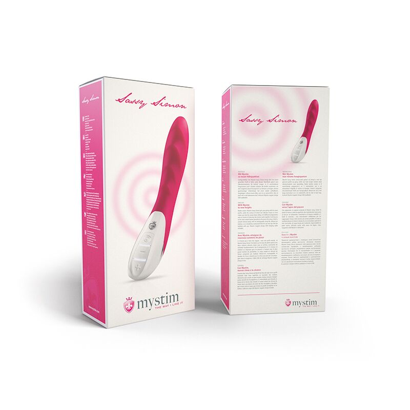 Мощный вибратор Mystim Sassy Simon Pink с двумя моторами и стимулирующим рельефом