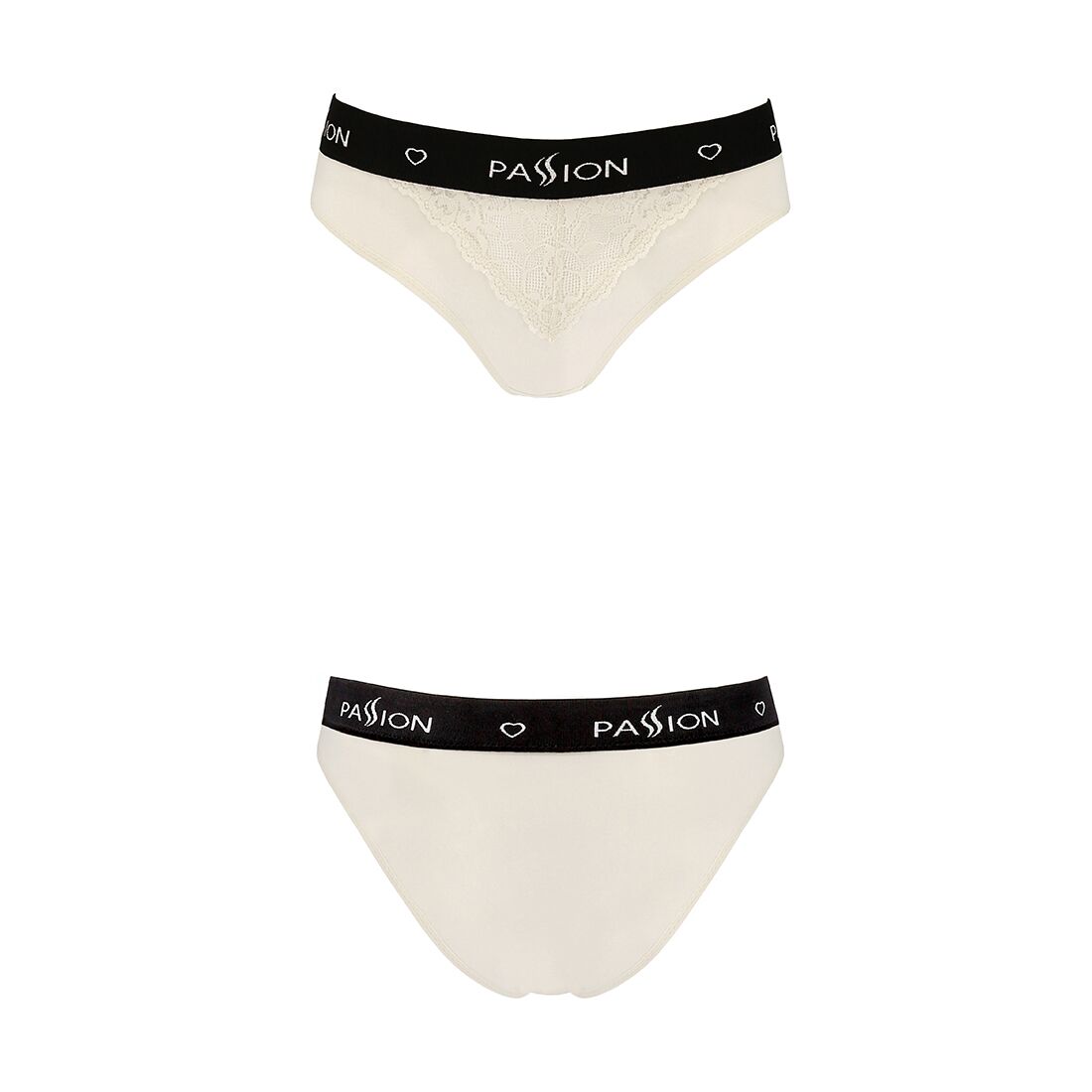 Трусики з широкою гумкою і мереживом Passion PS001 PANTIES M, ecru