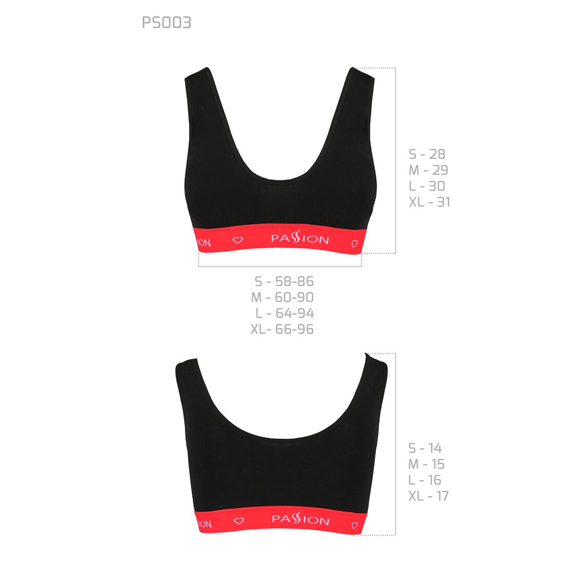 Спортивный топ на широких бретелях Passion PS003 TOP S, black