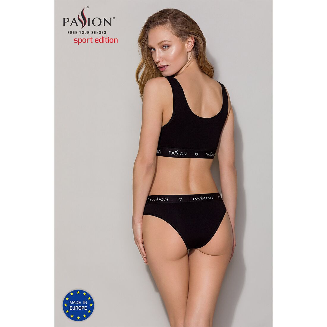 Трусики-слипы из хлопка с эластаном Passion PS004 PANTIES M, black