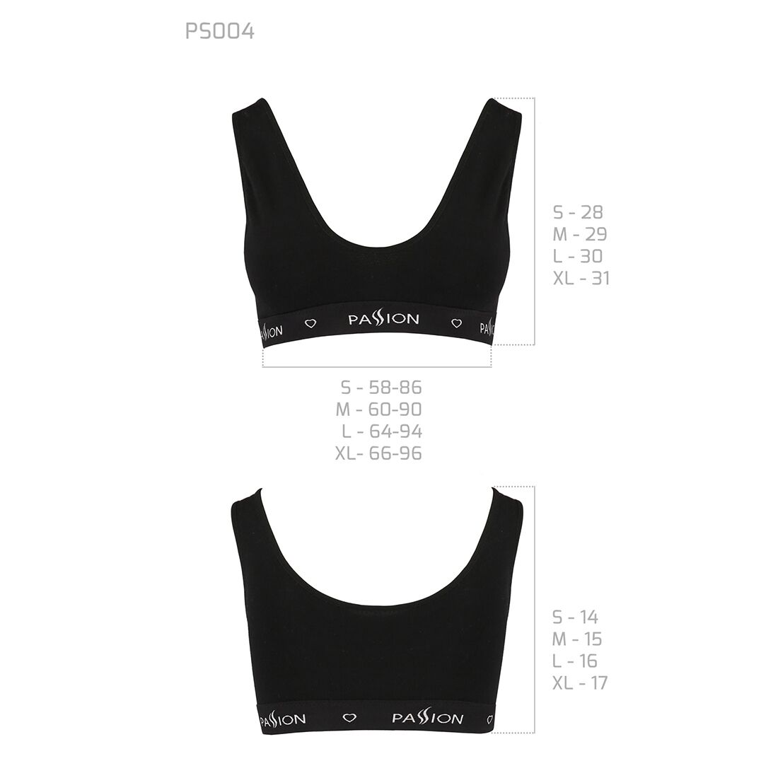 Спортивный топ с широкой резинкой Passion PS004 TOP M, black