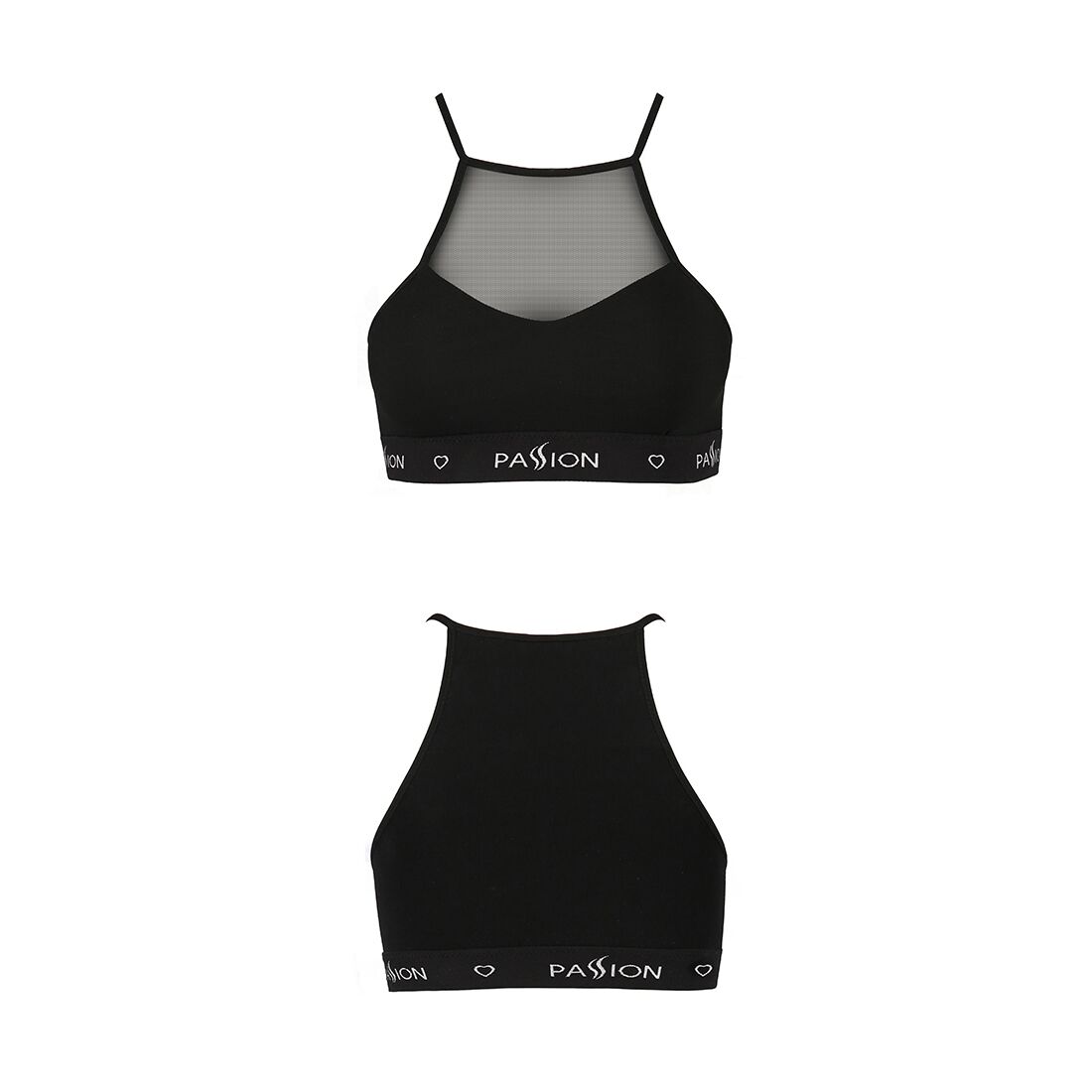 Спортивный топ с прозрачной вставкой Passion PS006 TOP XL, black