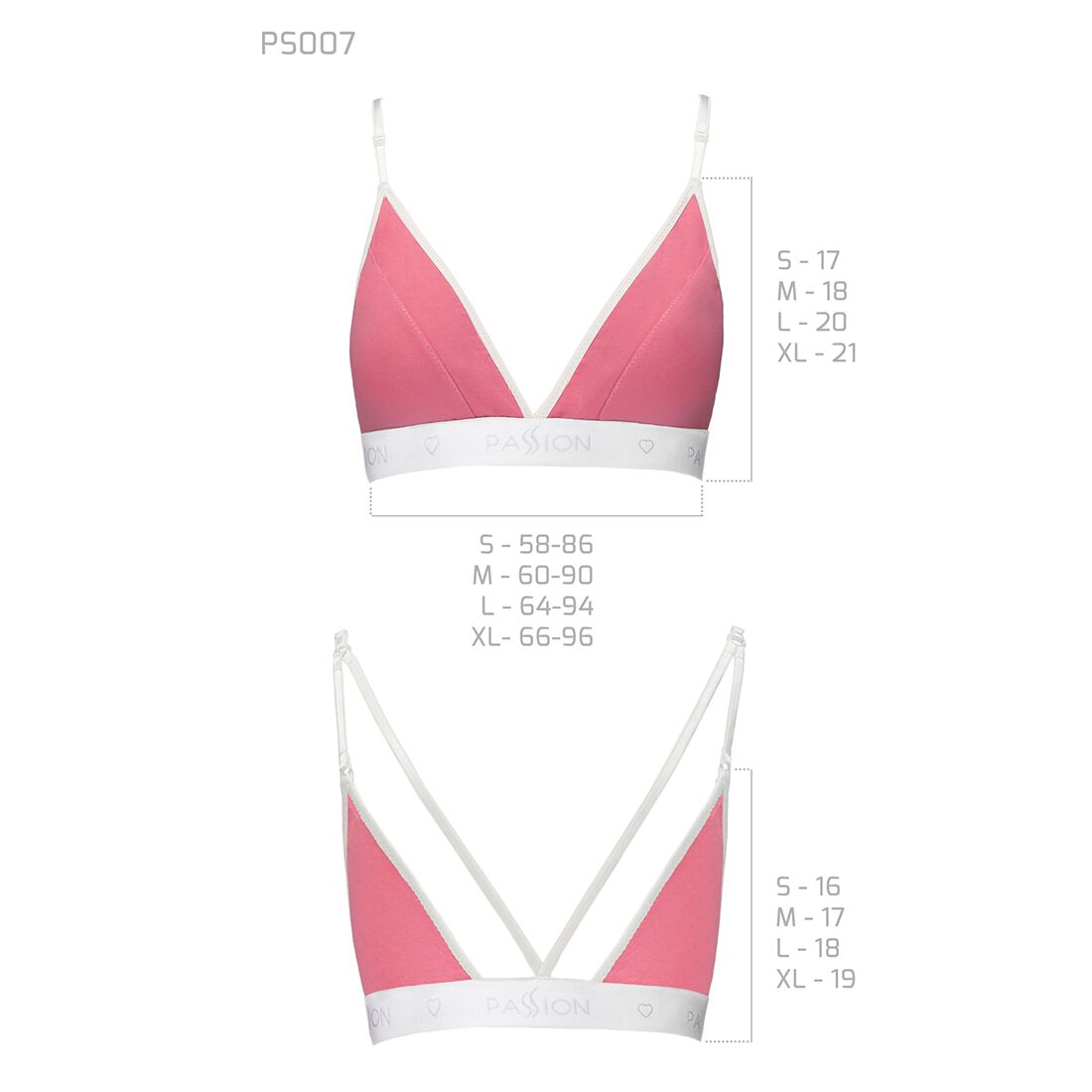 Спортивный топ с двойными бретелями Passion PS007 TOP L, pink
