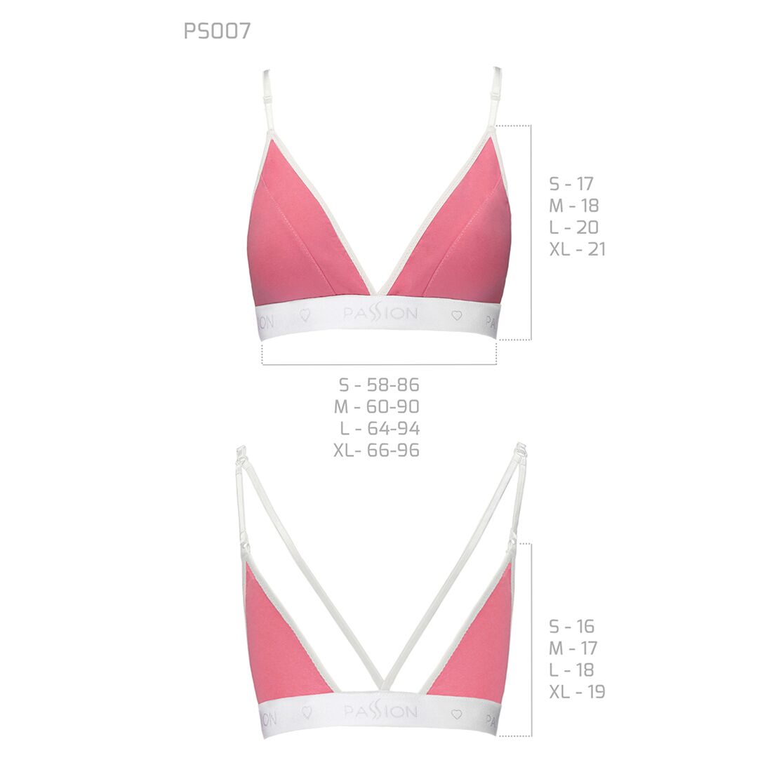 Спортивный топ с двойными бретелями Passion PS007 TOP XL, pink