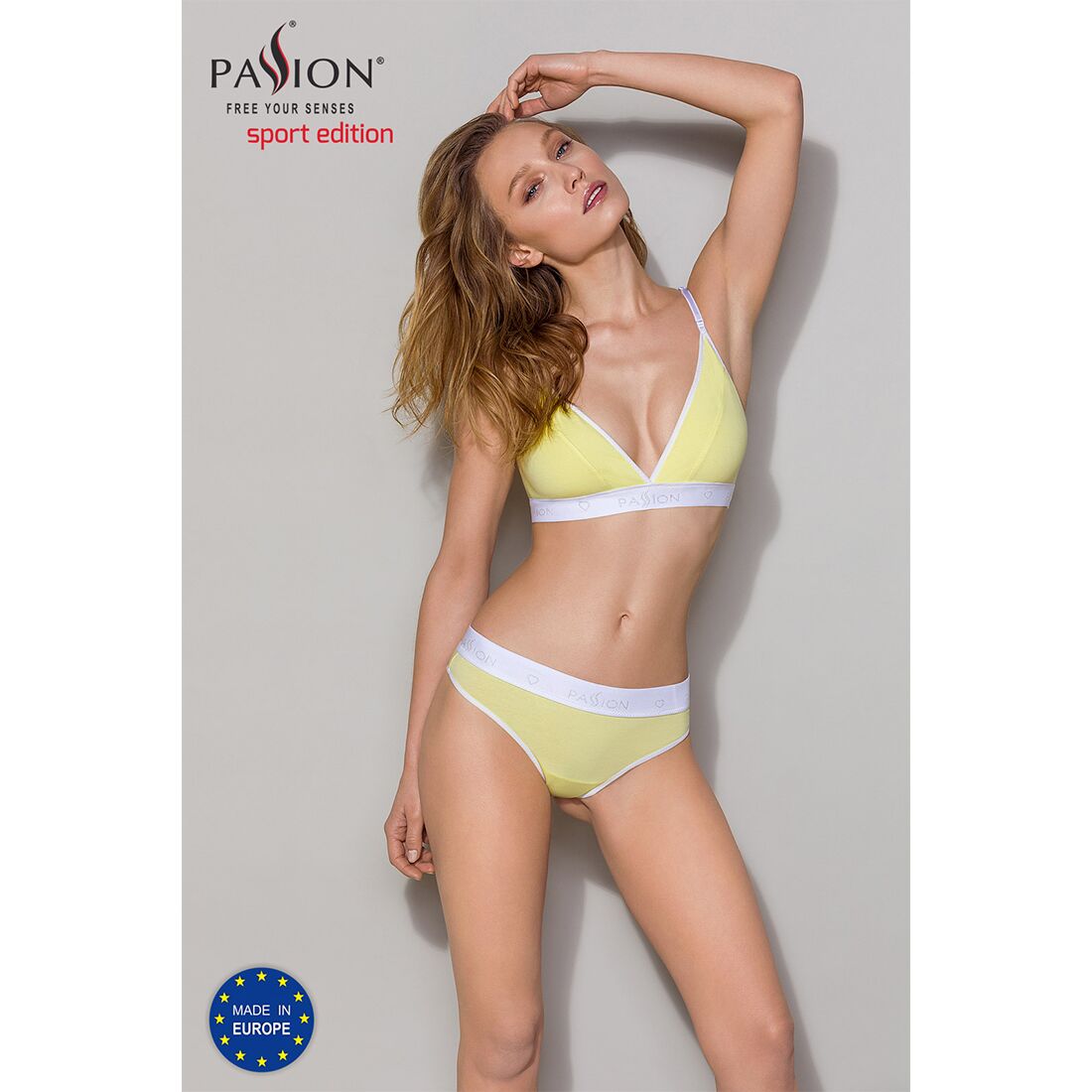 Спортивный топ с двойными бретелями Passion PS007 TOP L, yellow