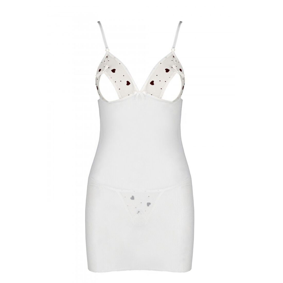 Сорочка с вырезами на груди, стринги Passion LOVELIA CHEMISE XXL/XXXL, white
