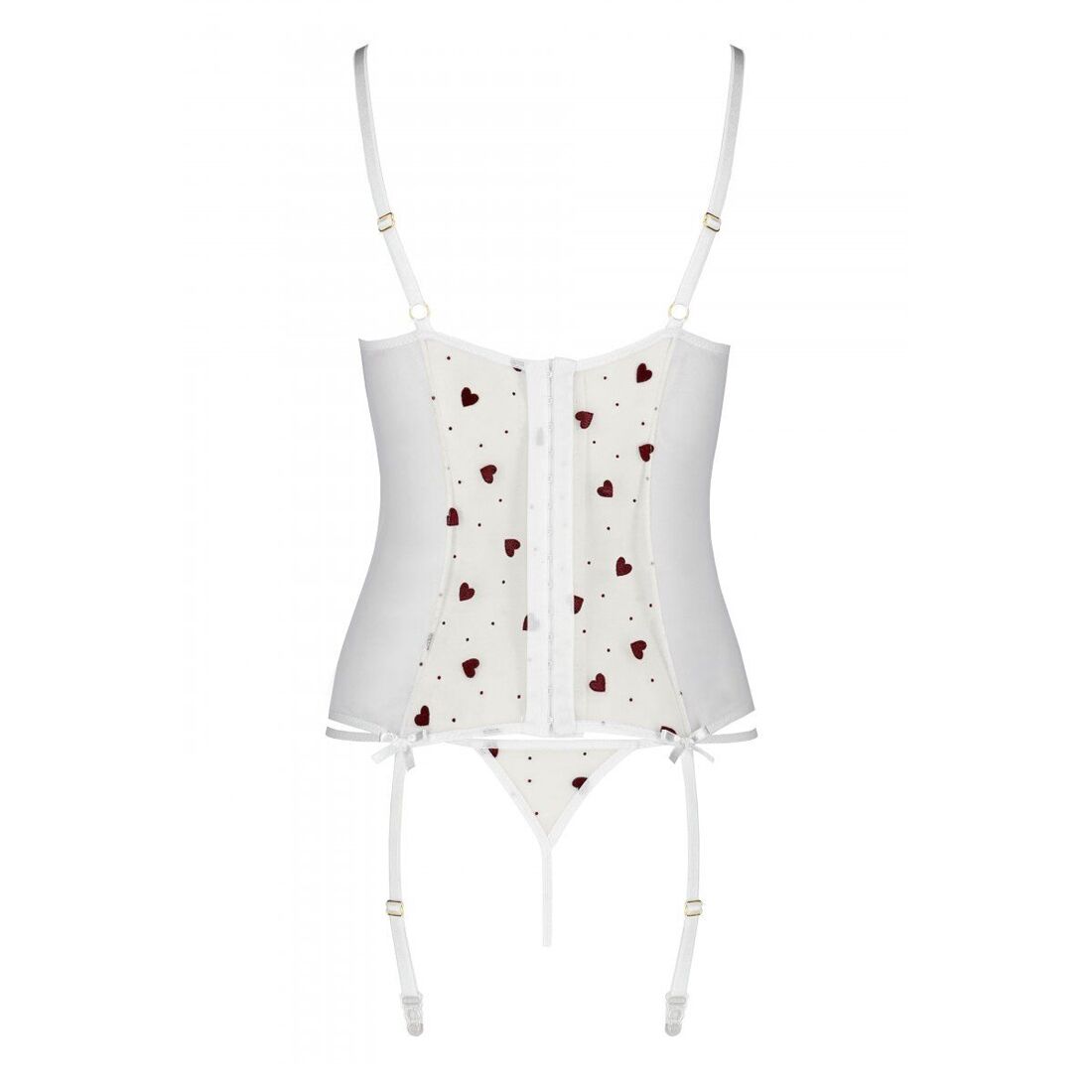 Корсет с подвязками, стринги Passion LOVELIA CORSET L/XL, white
