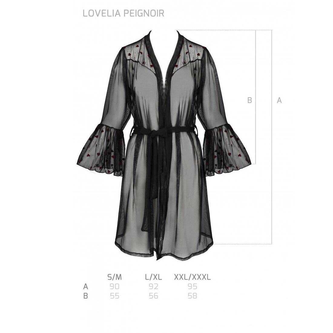 Воздушный пеньюар Passion LOVELIA PEIGNOIR S/M, black