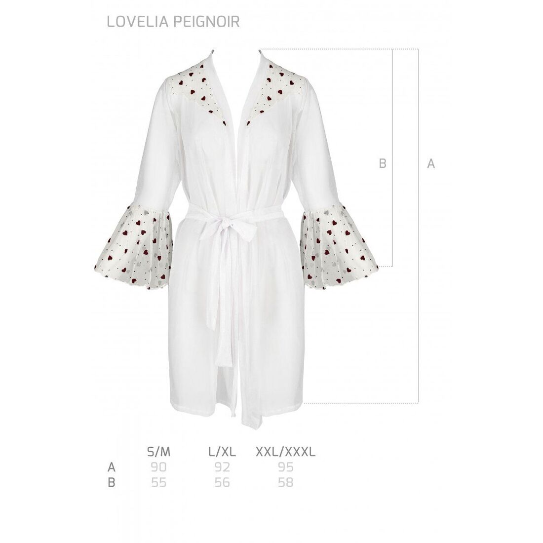 Воздушный пеньюар Passion LOVELIA PEIGNOIR S/M, white