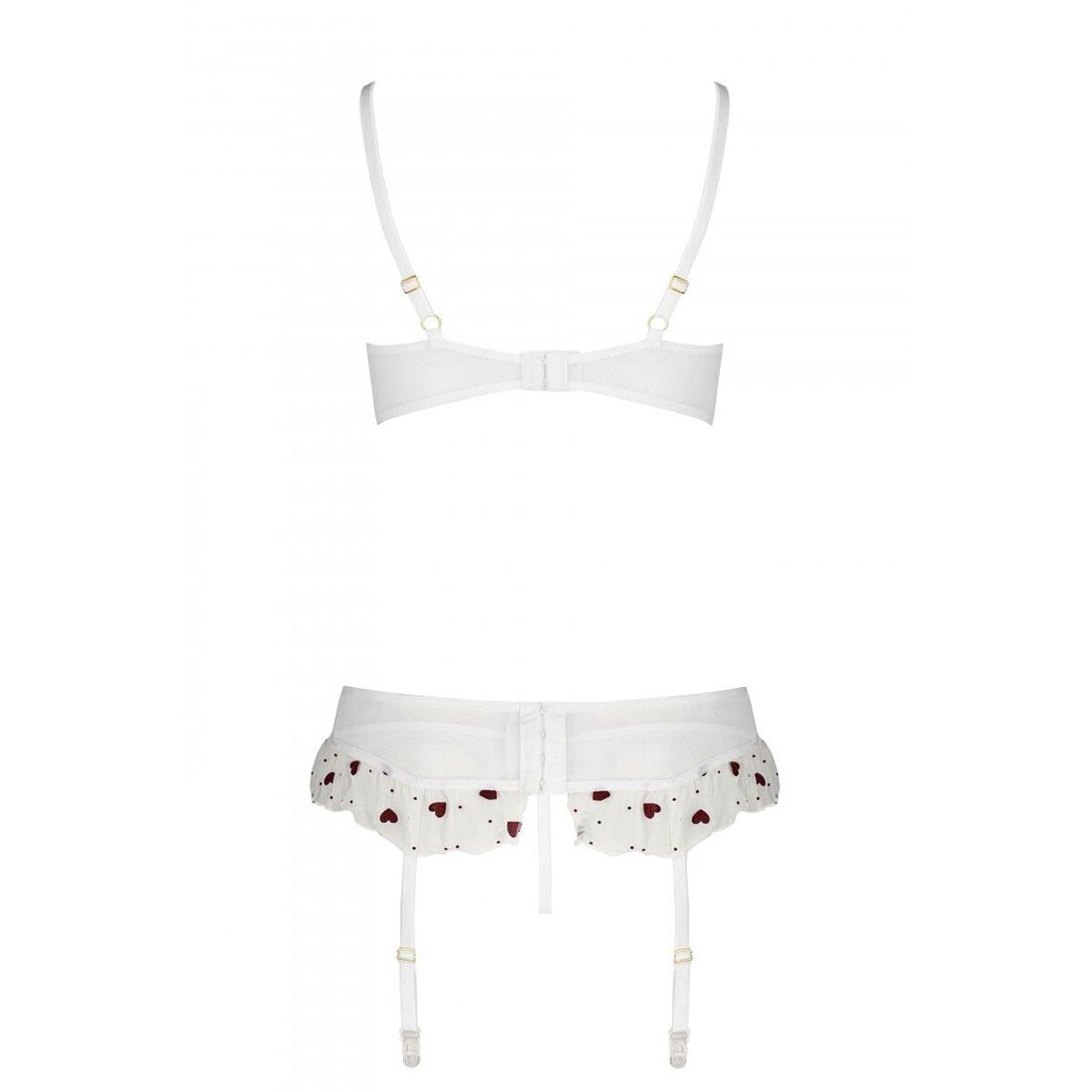 Сексуальний комплект з поясом для панчіх Passion LOVELIA SET S/M, white