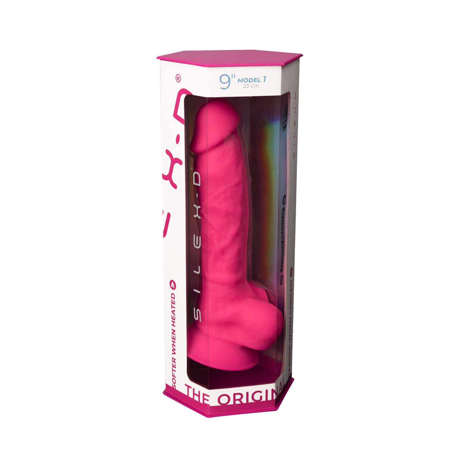 Фалоімітатор SilexD Tomas Pink (MODEL 1 size 9in), двошаровий, силікон + Silexpan, діаметр 4,9см