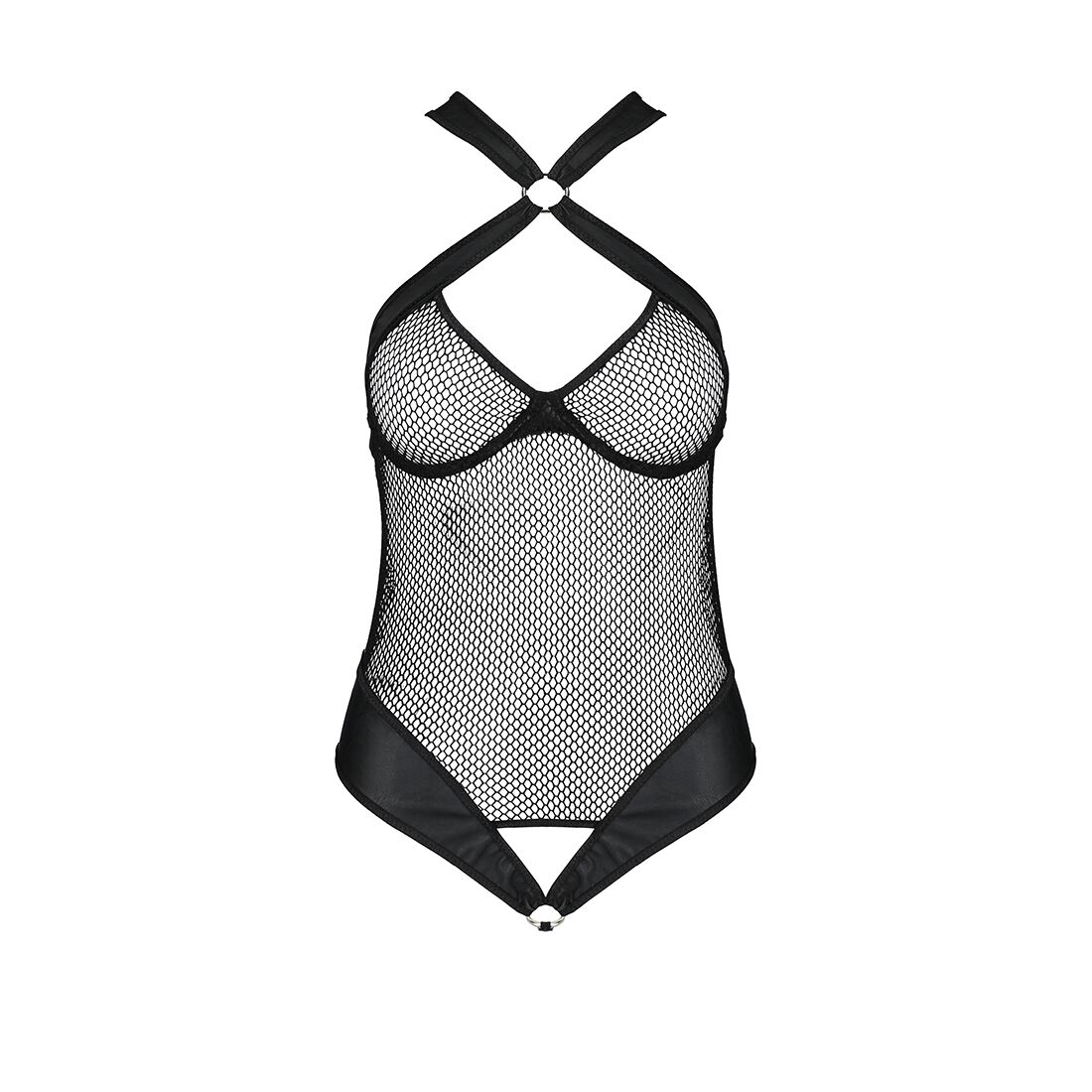 Сітчастий боді з халтером Passion Amanda Body XXL/XXXL, black