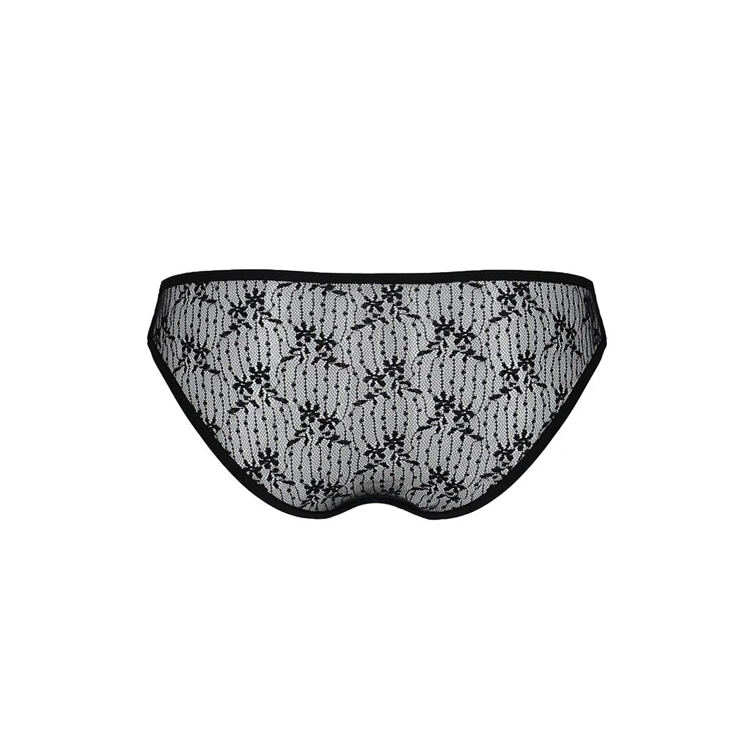 Трусики-сліпи з мереживною сіточкою Passion DINA THONG XXL/XXXL, black