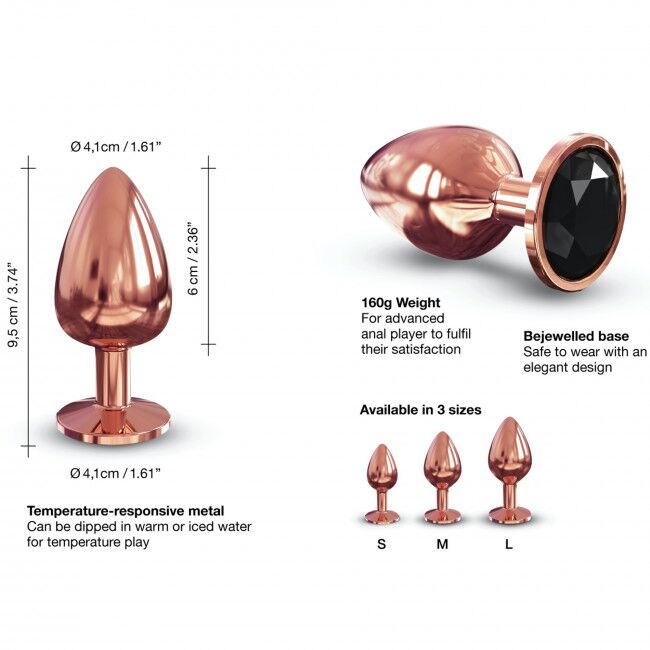Металева анальна пробка із прикрасою у вигляді кристалу Dorcel - Diamond Plug L