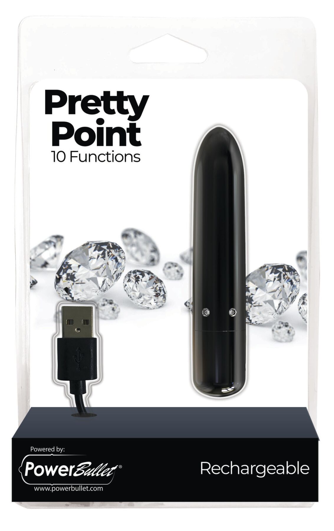 Вибропуля PowerBullet - Pretty Point Rechargeable Bullet Black