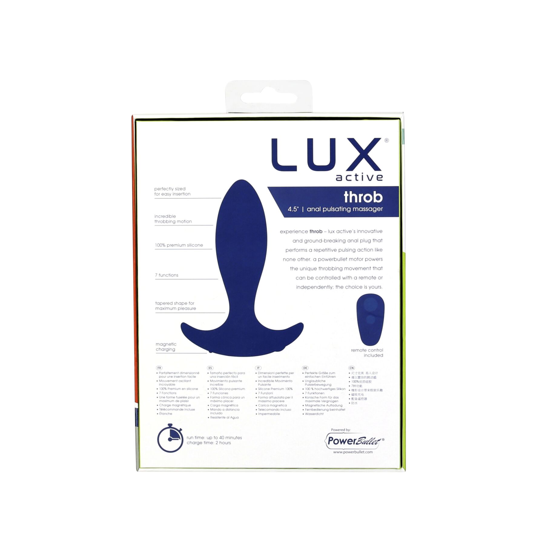 Анальна пробка з пульсацією Lux Active – Throb – 4.5