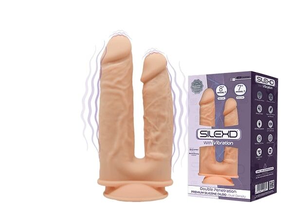 Фалоімітатор подвійний з вібрацією SilexD Double Gusto Flesh Motor (Model 1 size 8