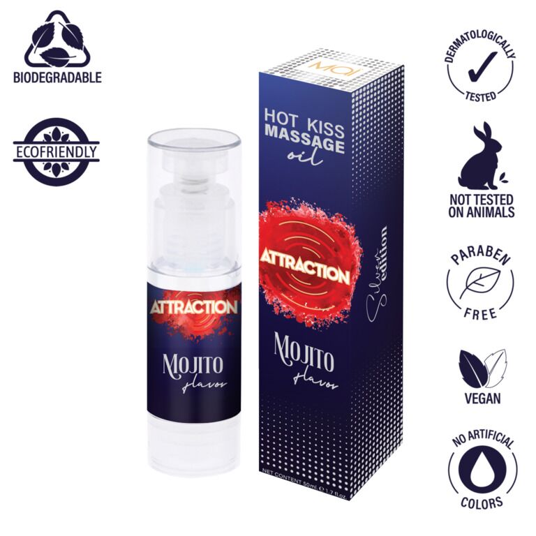 Розпродаж!!! Їстівна масажна олія MAI Attraction Mojito Hot Kiss 50 мл (термін 09.2026)