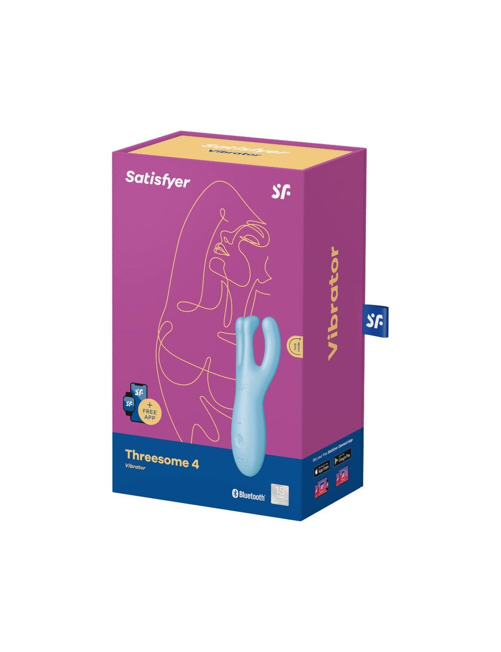 Клиторальный смарт-вибратор Satisfyer Threesome 4 Blue с тремя пальчиками