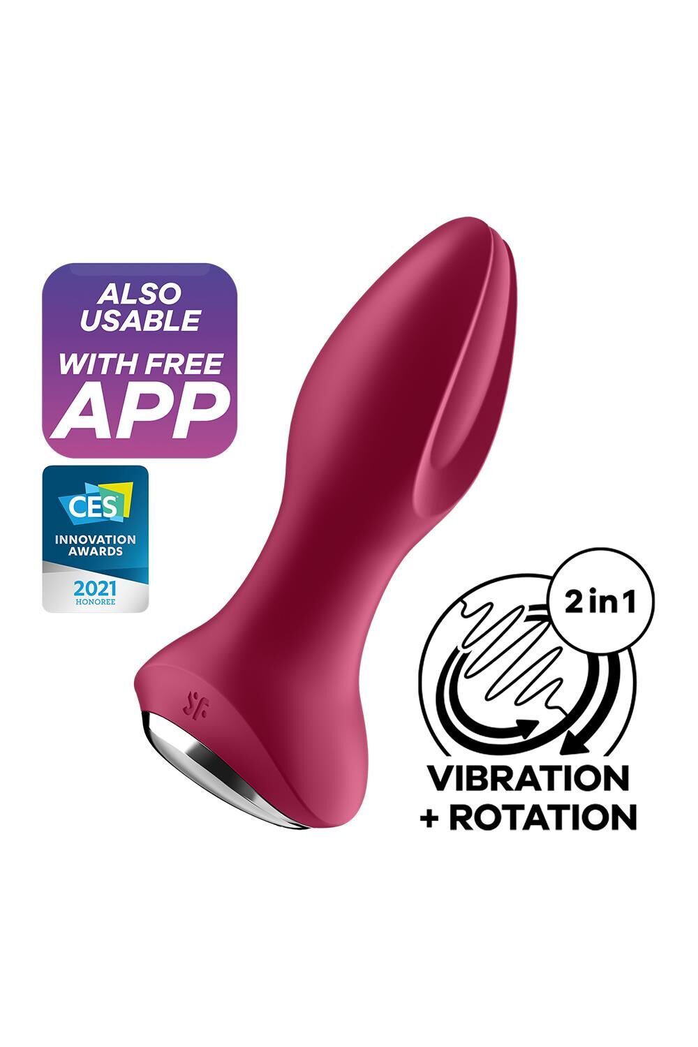 Анальна смарт-вібропробка із перлинним масажем Satisfyer Rotator Plug 2+ Violet (м'яте паковання!!!)