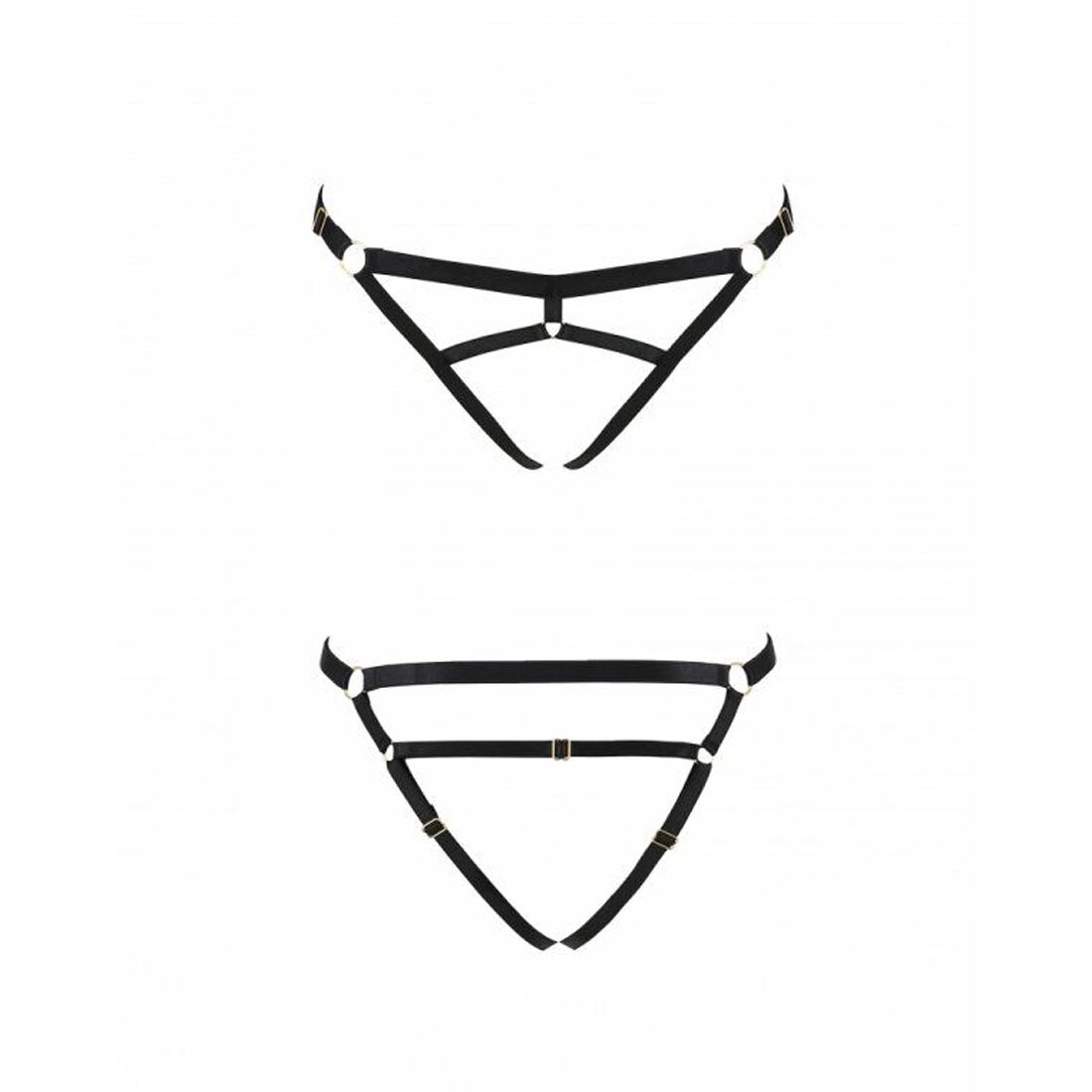 Трусики-стринги из стреп Passion Exclusive KELIS THONG XXL/XXXL, black
