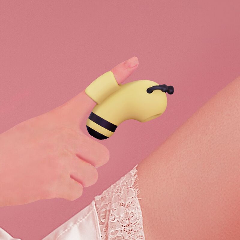 Вакуумний стимулятор із мікрострумами KISSTOY Beebe Yellow, на палець