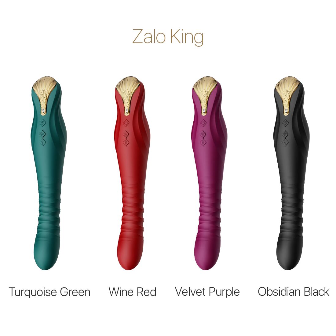 Смартвибратор-пульсатор Zalo — King Wine Red, кристалл Swarovski