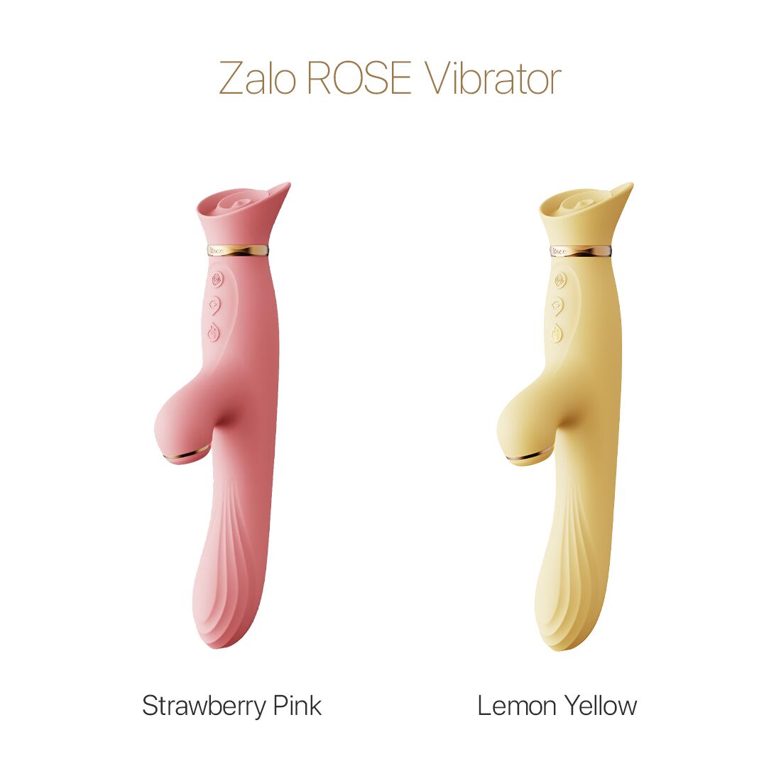 Вібратор з підігрівом та вакуумною стимуляцією клітора Zalo - ROSE Vibrator Lemon Yellow