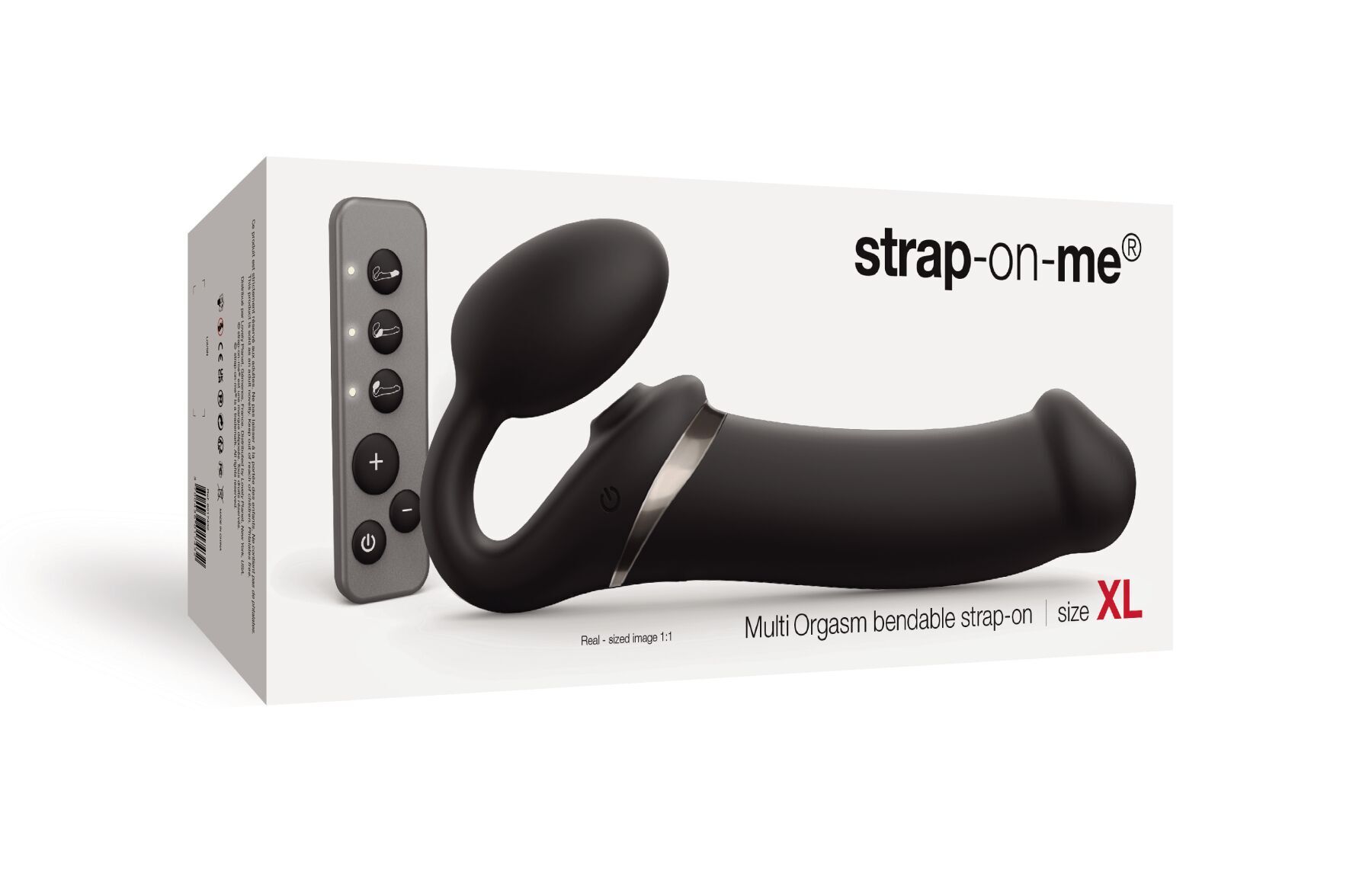 Безремінний вібрострапон з вакуумною стимуляцією Strap-On-Me MULTI ORGASM Black XL (м'яте паковання!!!)