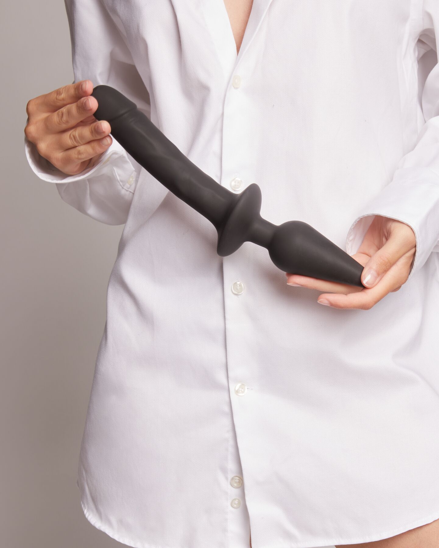 Анальная пробка с дилдо 2в1 Strap-On-Me SWITCH PLUG-IN REALISTIC DILDO Black L, диаметр 4,5/3,4 см