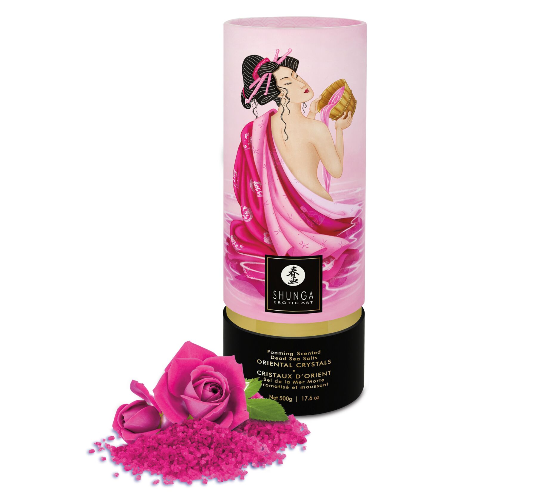 Пінлива сіль для ванни Shunga Dead Sea salt Oriental Crystals — Rose Petal (500 г), Мертвого моря