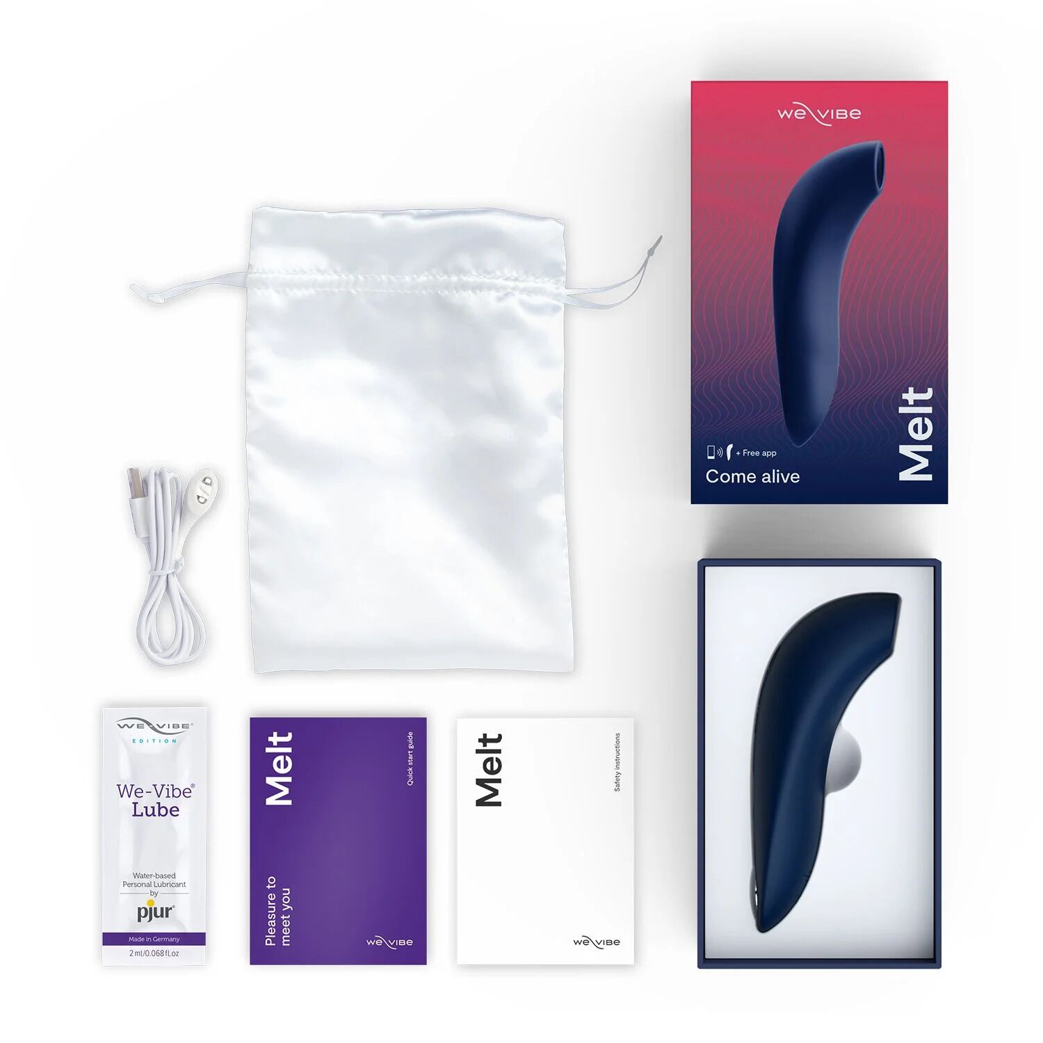 Вакуумний смарт-стимулятор для пар We-Vibe Melt Midnight Blue, зручно поєднувати з проникним сексом
