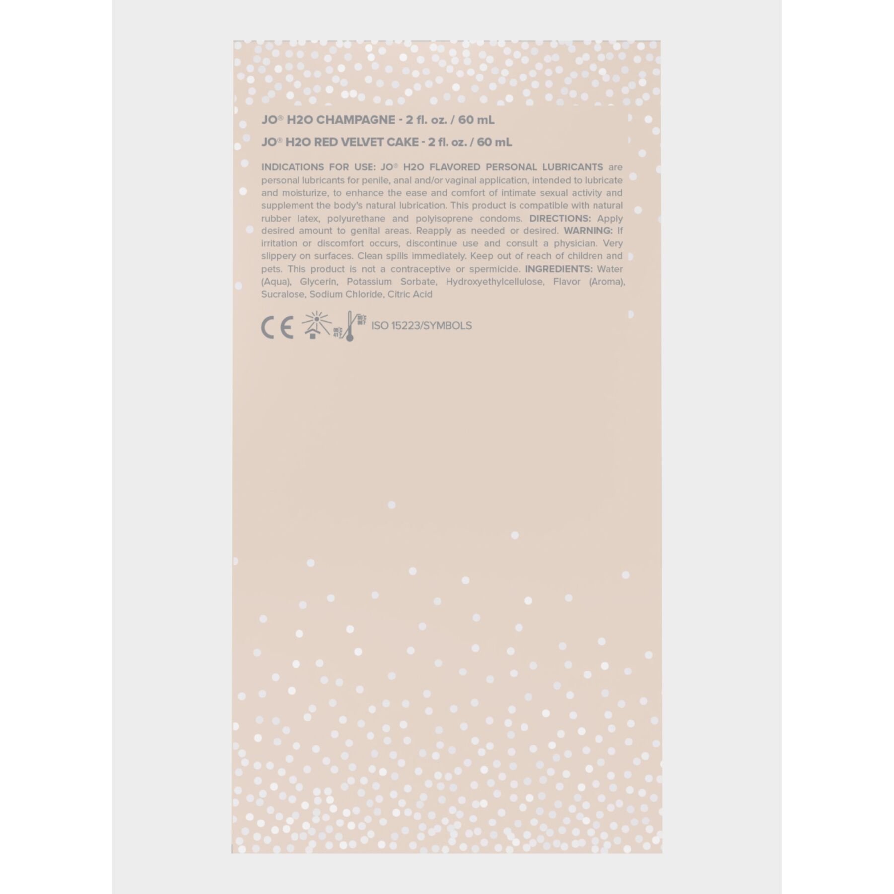 Набір смакових змазок JO Champagne & Red Velvet Cake (2×60 мл), Limited Edition